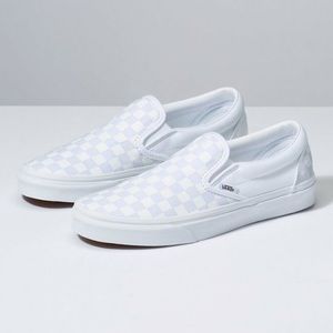 White Checkered Vans